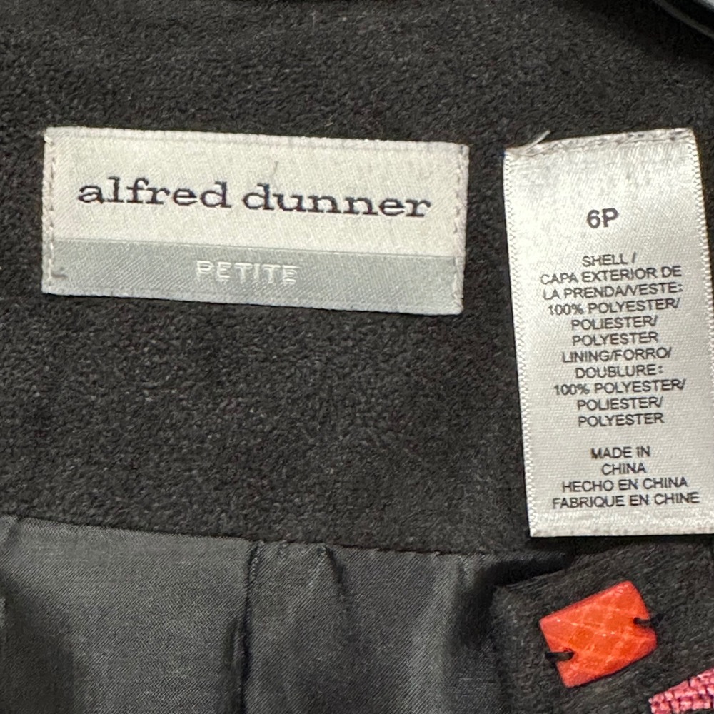Alfred Dunner Petite Zebra Print Open Front Jacket Animal Studded Red Black 6P - Picture 3 of 4